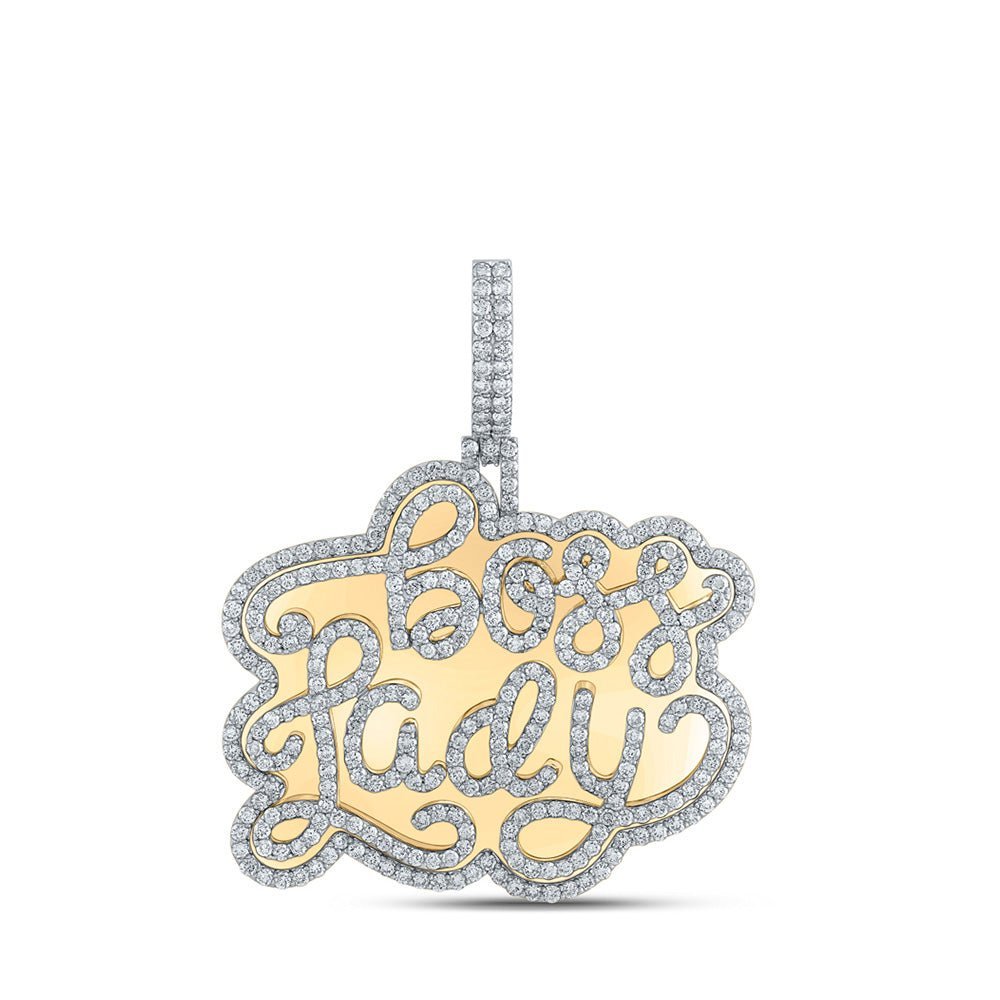 10kt Yellow Gold Men's Round Diamond Boss Lady Charm Pendant - 4 - 5/8 Cttw - Splendid Jewellery