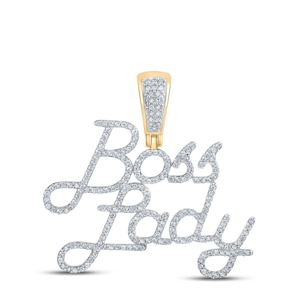 10kt Yellow Gold Men's Round Diamond Boss Lady Charm Pendant - 5/8 Cttw | Splendid Jewellery - Splendid Jewellery