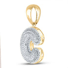 10kt Yellow Gold Men's Round Diamond Bubble C Letter Charm Pendant 1/2 Cttw - A Dazzling Statement Piece for Men - Splendid Jewellery