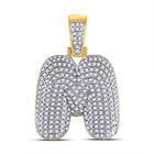 10kt Yellow Gold Men's Round Diamond Bubble M Letter Charm Pendant 3/4 Cttw - A Dazzling Statement Piece Top view from the 10Kt Yellow Gold Mens Round Diamond Bubble M Letter Charm Pendant 3 4 Cttwpin246673 collection by Splendid Jewellery