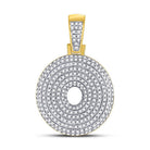 10kt Yellow Gold Men's Round Diamond Bubble O Letter Charm Pendant - 7/8 Cttw - Splendid Jewellery