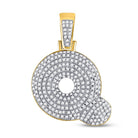 10kt Yellow Gold Men's Round Diamond Bubble Q Letter Charm Pendant 3/4 Cttw | Splendid Jewellery - Splendid Jewellery