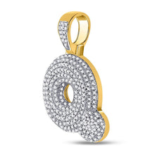 Load image into Gallery viewer, 10kt Yellow Gold Men's Round Diamond Bubble Q Letter Charm Pendant 3/4 Cttw | Splendid Jewellery - Splendid Jewellery