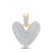 Load image into Gallery viewer, 10kt Yellow Gold Men's Round Diamond Bubble V Letter Charm Pendant 5/8 Cttw - Luxurious Jewelry - Splendid Jewellery