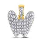 10kt Yellow Gold Men's Round Diamond Bubble W Letter Pendant - 1/2 Cttw - Splendid Jewellery
