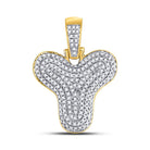 10kt Yellow Gold Men's Round Diamond Bubble Y Letter Pendant - 1/2 Cttw - Splendid Jewellery
