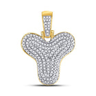 10kt Yellow Gold Men's Round Diamond Bubble Y Letter Pendant - 1/2 Cttw - Splendid Jewellery