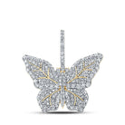10kt Yellow Gold Men's Round Diamond Butterfly Charm Pendant - 1.5 Cttw | Splendid Jewellery - Splendid Jewellery
