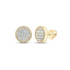 10kt Yellow Gold Men's Round Diamond Button Circle Earrings - Captivating Brilliance - Splendid Jewellery