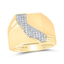 Load image into Gallery viewer, 10kt Yellow Gold Men's Round Diamond California Cluster Ring 1/4 Cttw | Exquisite Jeweled Masculinity - Splendid Jewellery