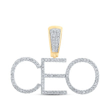 Load image into Gallery viewer, 10kt Yellow Gold Men's Round Diamond CEO Charm Pendant 1/3 Cttw - Distinguished Elegance - Splendid Jewellery