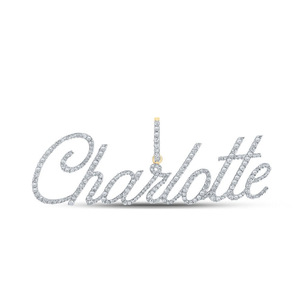 10kt Yellow Gold Men's Round Diamond Charlotte Charm Pendant - 1 - 1/5 Cttw | Splendid Jewellery - Splendid Jewellery