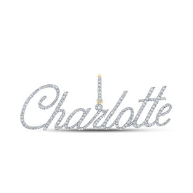 10kt Yellow Gold Men's Round Diamond Charlotte Charm Pendant - 1 - 1/5 Cttw | Splendid Jewellery - Splendid Jewellery