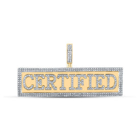 10kt Yellow Gold Men's Round Diamond Charm Pendant - 1 Cttw | Splendid Jewellery - Splendid Jewellery