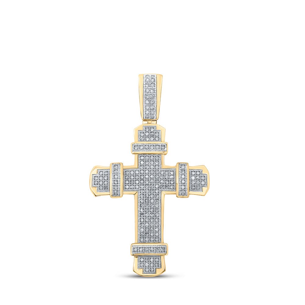 10kt Yellow Gold Men's Round Diamond Charm Pendant - 1/2 Cttw | Splendid Jewellery - Splendid Jewellery