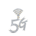 10kt Yellow Gold Men's Round Diamond Charm Pendant - Captivating 1 - 1/2 Cttw Men's Diamond Charm Pendant - Splendid Jewellery