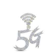 Load image into Gallery viewer, 10kt Yellow Gold Men's Round Diamond Charm Pendant - Captivating 1 - 1/2 Cttw Men's Diamond Charm Pendant - Splendid Jewellery