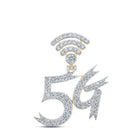 10kt Yellow Gold Men's Round Diamond Charm Pendant - Captivating 1 - 1/2 Cttw Men's Diamond Charm Pendant - Splendid Jewellery