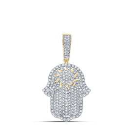 10kt Yellow Gold Men's Round Diamond Charm Pendant - Exquisite Brilliance - Splendid Jewellery