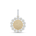 10kt Yellow Gold Men's Round Diamond Circle Charm Pendant - 3 - 1/3 Cttw | Splendid Jewellery - Splendid Jewellery