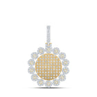 10kt Yellow Gold Men's Round Diamond Circle Charm Pendant - 3 - 1/3 Cttw | Splendid Jewellery - Splendid Jewellery
