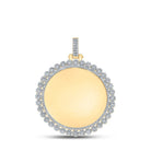 10kt Yellow Gold Men's Round Diamond Circle Charm Pendant - 3 Cttw | Splendid Jewellery - Splendid Jewellery