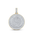 10kt Yellow Gold Men's Round Diamond Circle Charm Pendant - Exquisite Brilliance - Splendid Jewellery