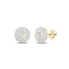10kt Yellow Gold Men's Round Diamond Circle Cluster Earrings 1/2 Cttw | Dazzling Brilliance - Splendid Jewellery