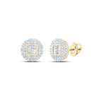 10kt Yellow Gold Men's Round Diamond Circle Cluster Earrings 1/2 Cttw | Dazzling Brilliance - Splendid Jewellery