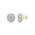 10kt Yellow Gold Men's Round Diamond Circle Cluster Earrings 1/3 Cttw | Dazzling Brilliance - Splendid Jewellery