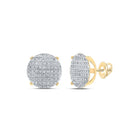 10kt Yellow Gold Men's Round Diamond Circle Cluster Earrings 1/3 Cttw | Dazzling Brilliance - Splendid Jewellery