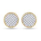 10kt Yellow Gold Men's Round Diamond Circle Cluster Earrings 1/3 Cttw | Exquisite Diamond Delight - Splendid Jewellery