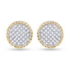 10kt Yellow Gold Men's Round Diamond Circle Cluster Earrings 1/3 Cttw | Exquisite Diamond Delight - Splendid Jewellery