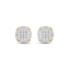 10kt Yellow Gold Men's Round Diamond Circle Cluster Earrings 1/5 Cttw | Dazzling Diamond Delight - Splendid Jewellery