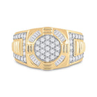 10kt Yellow Gold Mens Round Diamond Circle Cluster Ring 1 Cttw | Dazzling Brilliance - Splendid Jewellery