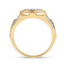 Load image into Gallery viewer, 10kt Yellow Gold Mens Round Diamond Circle Cluster Ring 1 Cttw | Dazzling Brilliance - Splendid Jewellery