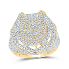 10kt Yellow Gold Men's Round Diamond Circle Cluster Ring 3 Cttw | Exquisite Jewellery - Splendid Jewellery