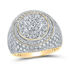 10kt Yellow Gold Men's Round Diamond Circle Cluster Ring - Captivating Brilliance - Splendid Jewellery