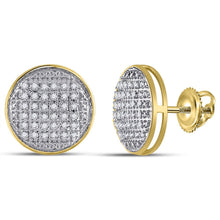 Load image into Gallery viewer, 10kt Yellow Gold Men&#39;s Round Diamond Circle Earrings 1/5 Cttw | Elegant Brilliance Top view from the 10Kt Yellow Gold Mens Round Diamond Circle Earrings 1 5 Cttwpin223680 collection by Splendid Jewellery