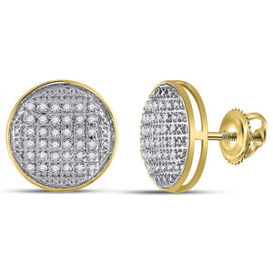 10kt Yellow Gold Men's Round Diamond Circle Earrings 1/5 Cttw | Elegant Brilliance - Splendid Jewellery