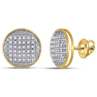 10kt Yellow Gold Men's Round Diamond Circle Earrings 1/5 Cttw | Elegant Brilliance Side view from the 10Kt Yellow Gold Mens Round Diamond Circle Earrings 1 5 Cttwpin223680 collection by Splendid Jewellery