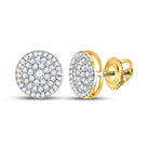 10kt Yellow Gold Men's Round Diamond Circle Earrings - 3/4 Cttw | Exquisite Jewellery - Splendid Jewellery