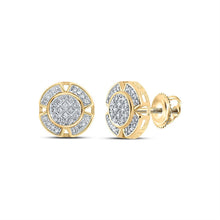 Load image into Gallery viewer, 10kt Yellow Gold Men's Round Diamond Circle Earrings - Captivating Brilliance - Splendid Jewellery