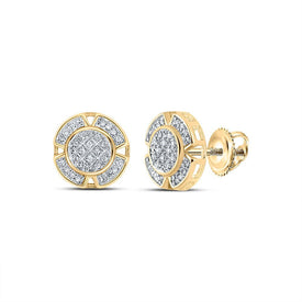 10kt Yellow Gold Men's Round Diamond Circle Earrings - Captivating Brilliance - Splendid Jewellery