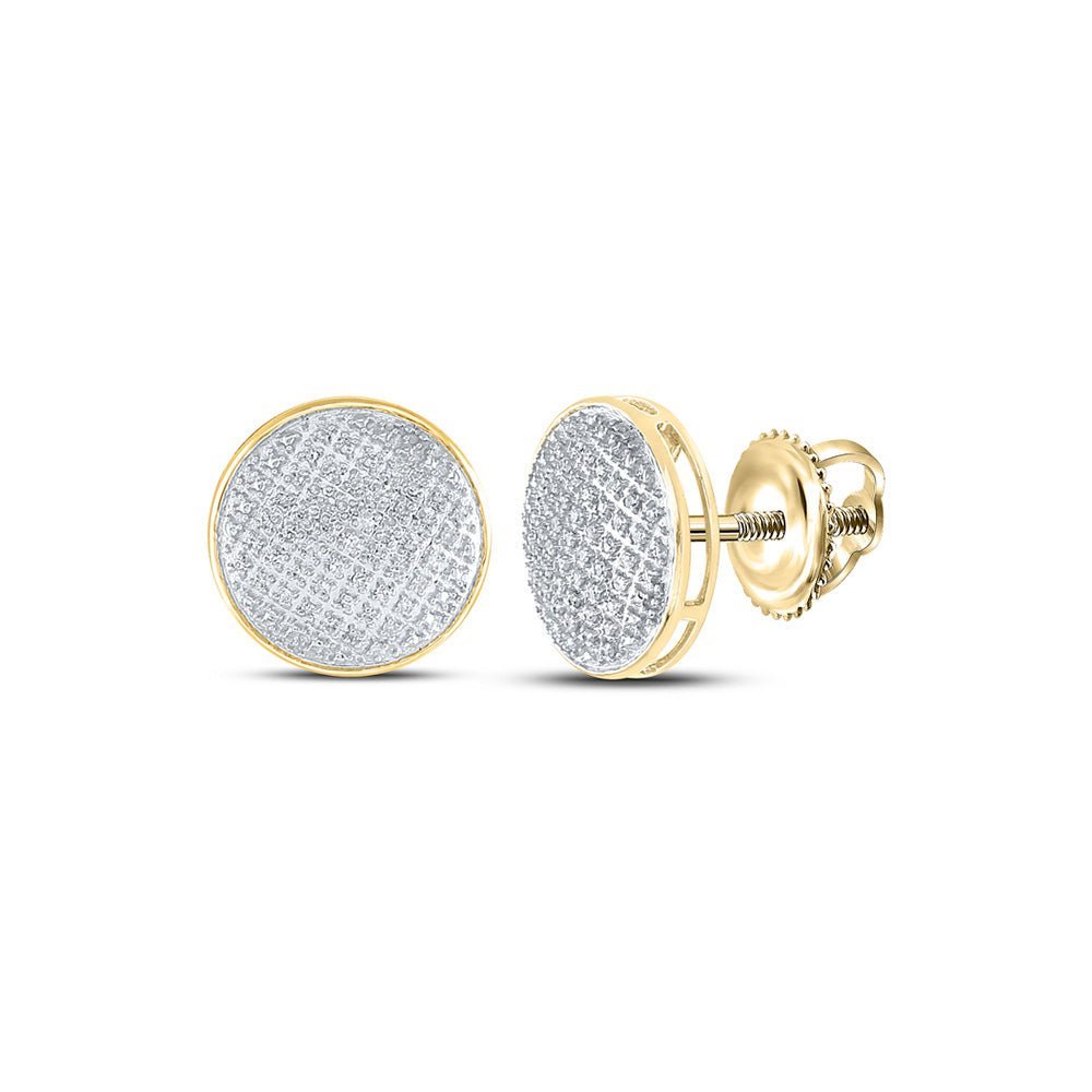 10kt Yellow Gold Men's Round Diamond Circle Earrings - Captivating Brilliance - Splendid Jewellery