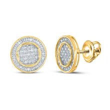 Load image into Gallery viewer, 10kt Yellow Gold Men's Round Diamond Circle Earrings - Captivating Brilliance - Splendid Jewellery