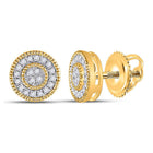 10kt Yellow Gold Men's Round Diamond Circle Earrings - Captivating Brilliance - Splendid Jewellery