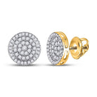10kt Yellow Gold Men's Round Diamond Circle Earrings - Exquisite Brilliance - Splendid Jewellery