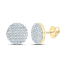 10kt Yellow Gold Men's Round Diamond Circle Earrings - Sparkling Brilliance for Him - Splendid Jewellery