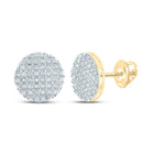 10kt Yellow Gold Men's Round Diamond Circle Earrings - Sparkling Brilliance for Him - Splendid Jewellery